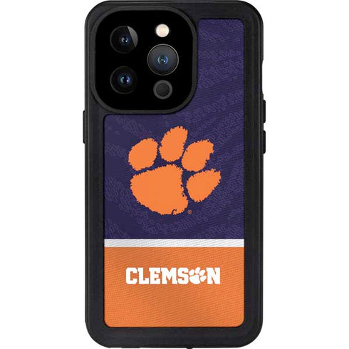 Clemson University Paw Logo iPhone 15 Pro Waterproof Case
